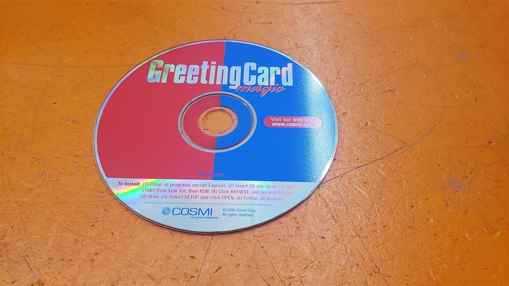 ⭐️⭐️⭐️⭐️⭐️ Greeting Card Magic PC CD-Rom By COSMI