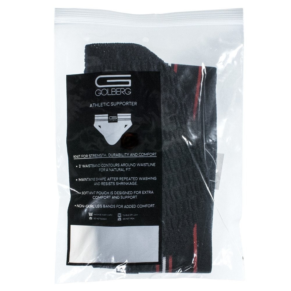 Golberg Mens Athletic Supporter 2 Pack Black Medium
