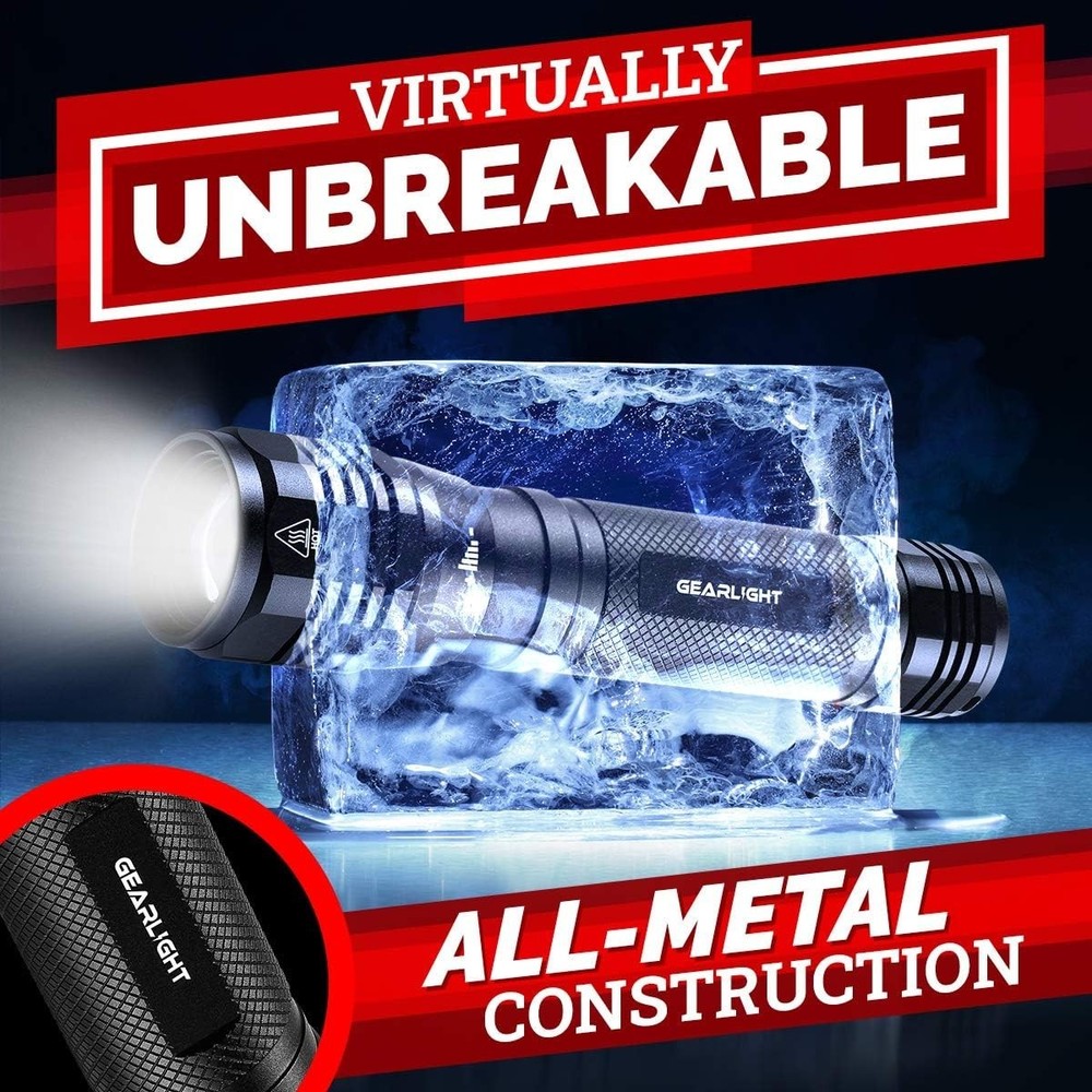 GearLight S2500 LED Flashlight - Extremely Bright, Powerful Tactical Flashlights