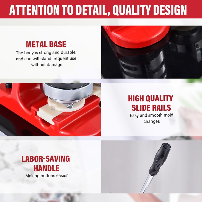 Button Maker Machine Pin Badge Maker 1.25/2.25/2.95 inch for DIY