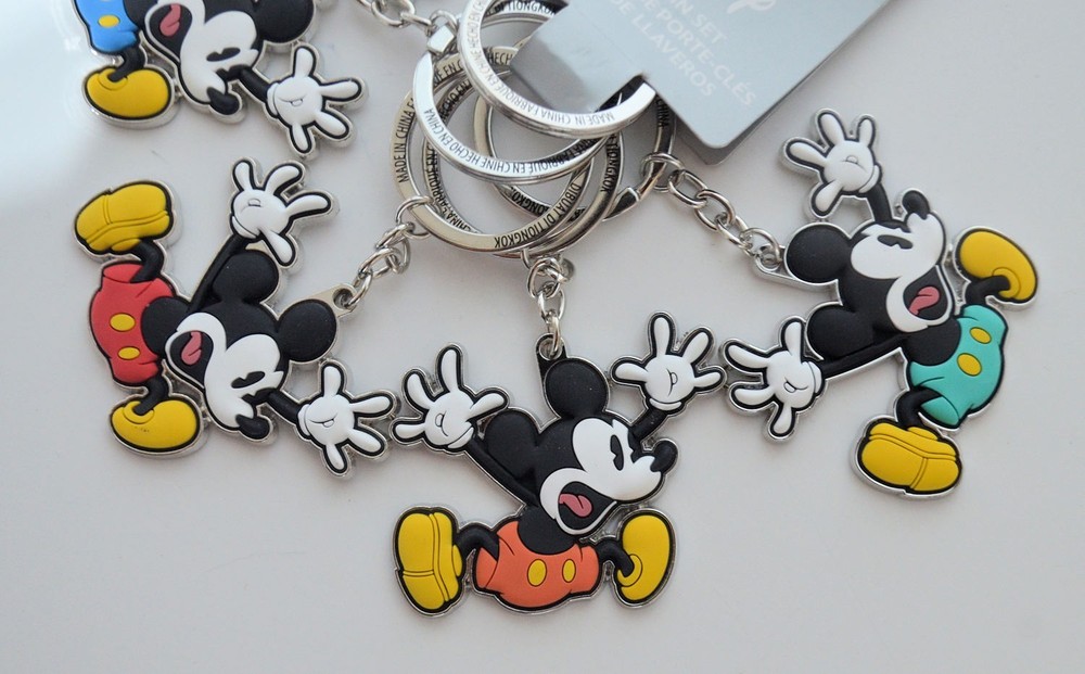 Disney Parks Mickey Mouse Keychain Set of 5 Bundle NEW