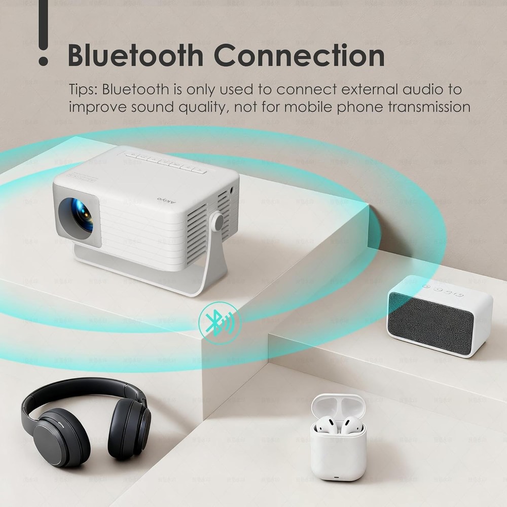 Mini Projector with 1080P Support, WiFi 6 Connectivity & Elegant Portable Design