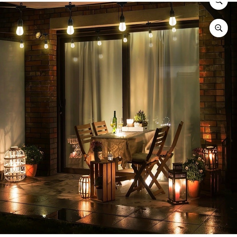 Honeywell 48ft warm white Cafe' 15 string light set with wireless remote control