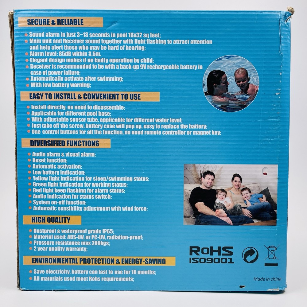 Safety Technology Pool Alarm System Wireless Range 400ft Sound Alarm