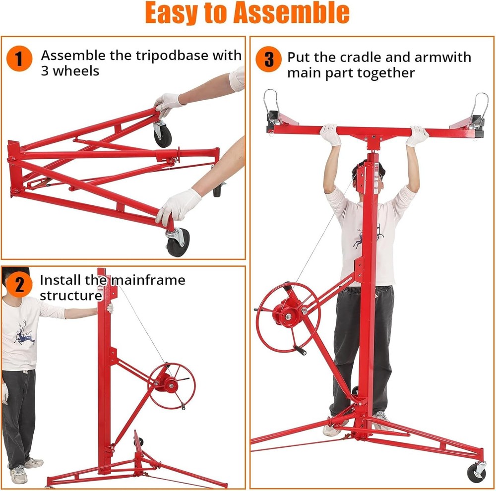 GARVEE Foldable Drywall Lift – Telescopic Arm, Easy Assembly, Safe & Time-Saving