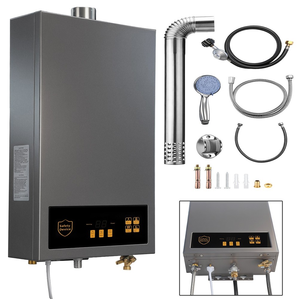 Propane Gas Hot Water Heater Tankless Instant 24KW 3.6GPM 80,000 BTU 110V