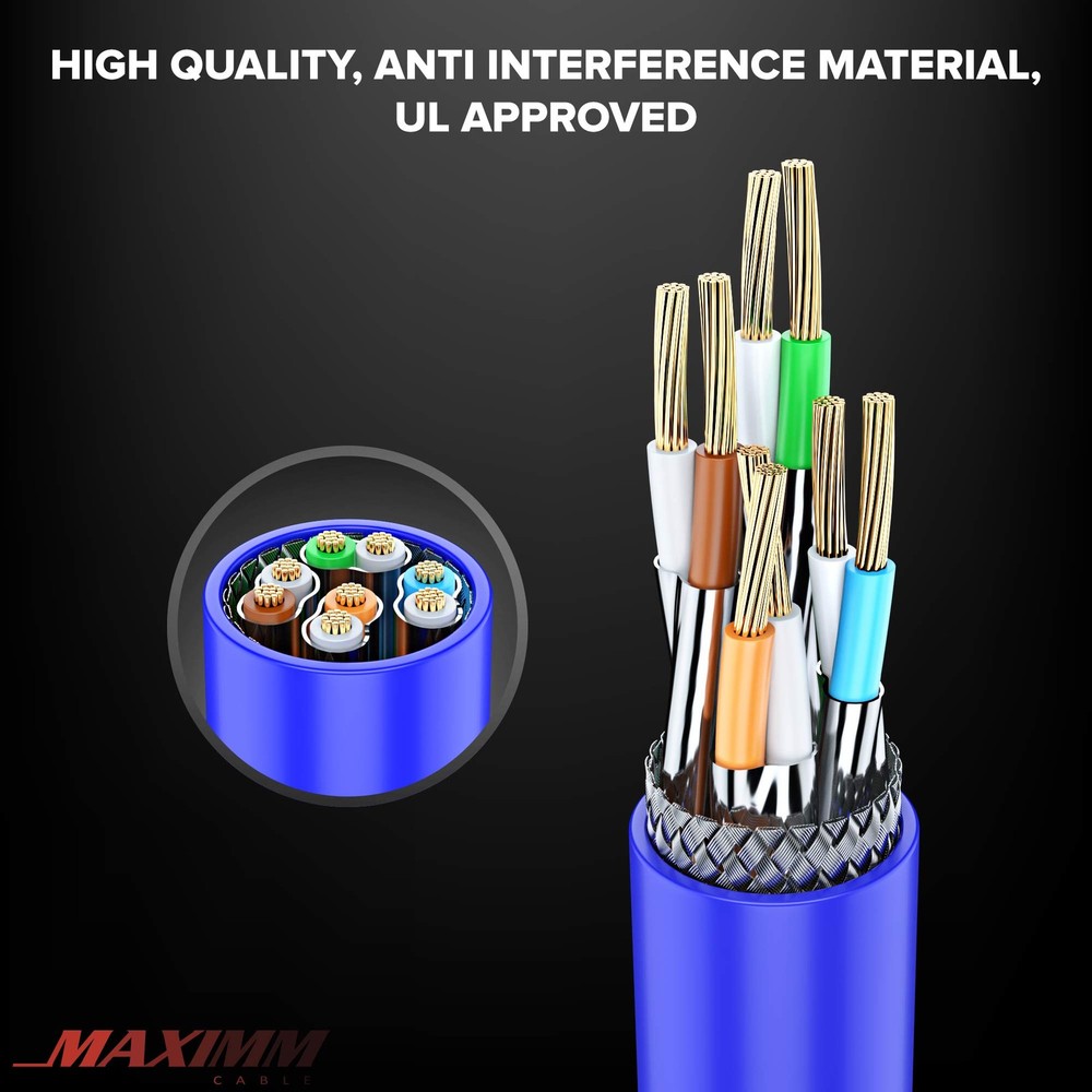 Cat 7 Ethernet Cable 100 ft - High-Speed Cat7 Internet & Network LAN Patch Ca...