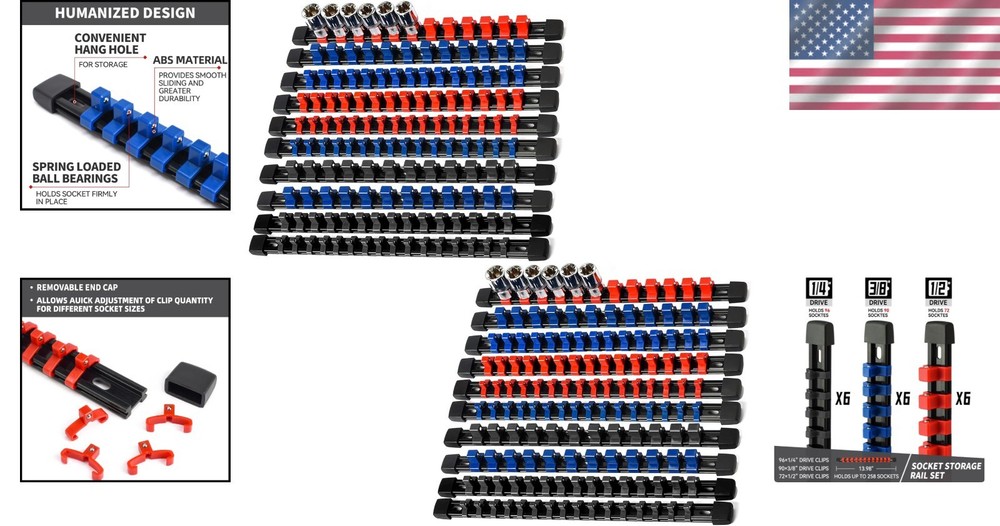 Durable 18-Piece Socket Storage Solution