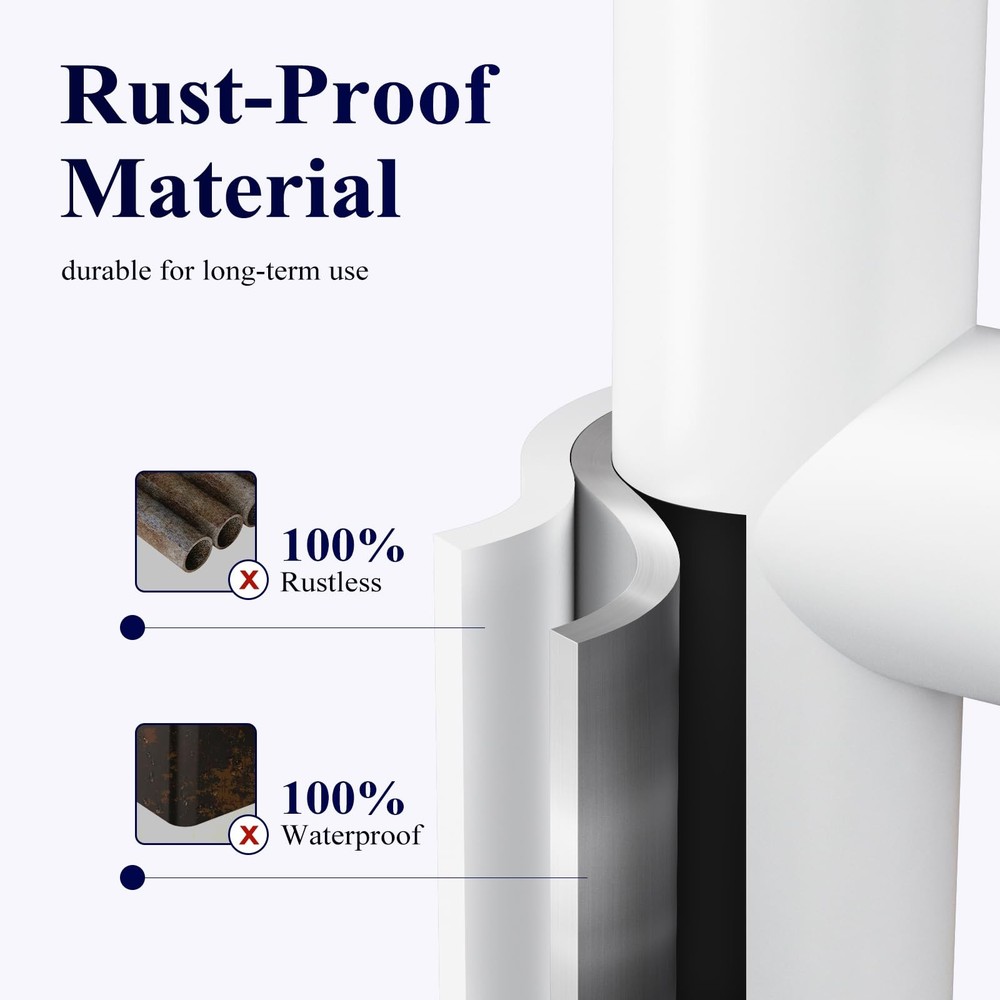 Kitsure Toilet Paper Holder Free Standing – Rustproof Medium - 1 Pack, White