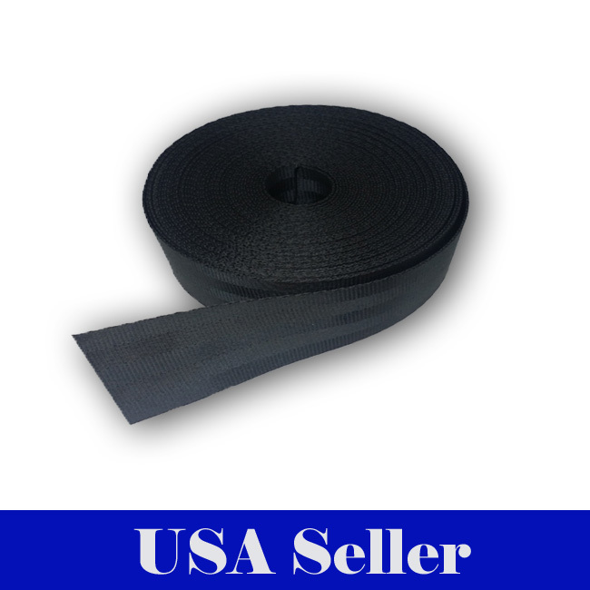 5 Yards 3/4"  Seat-belt Black Polyester Webbing Strap Repair 5 Panel 2500 lbs