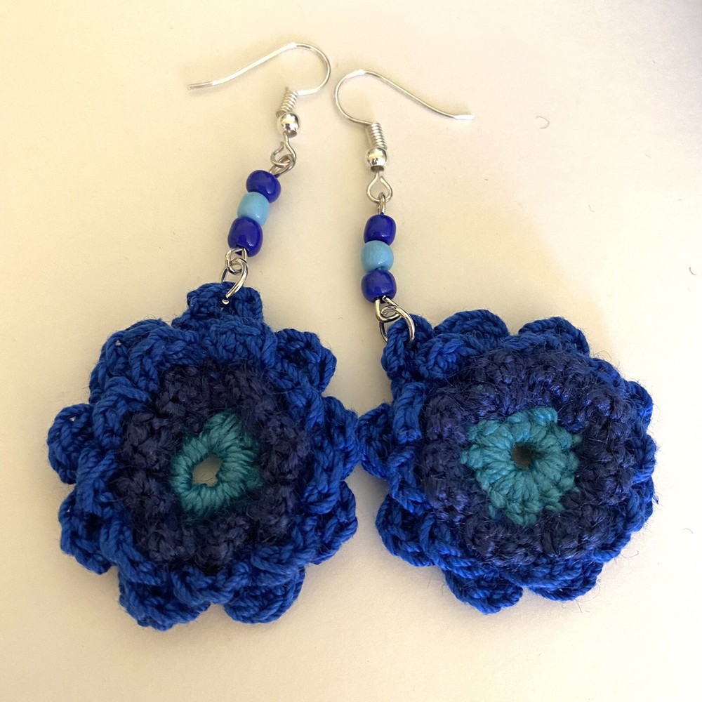 Crochet Flower Earrings, Boho Style Earrings