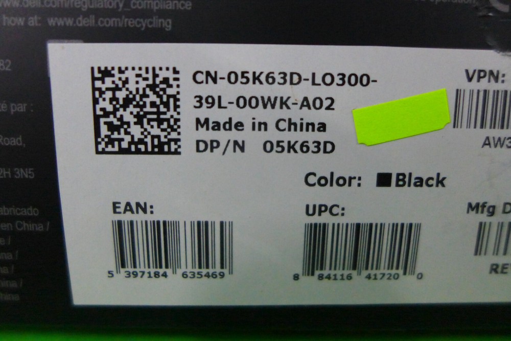 GENUINE Alienware Wired Gaming Mouse AW320M Dell 5K63D