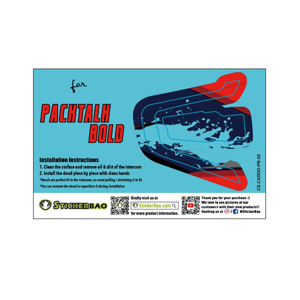 For Cardo Packtalk BOLD Intercom Adhesive Cover Protection Sticker Sailing