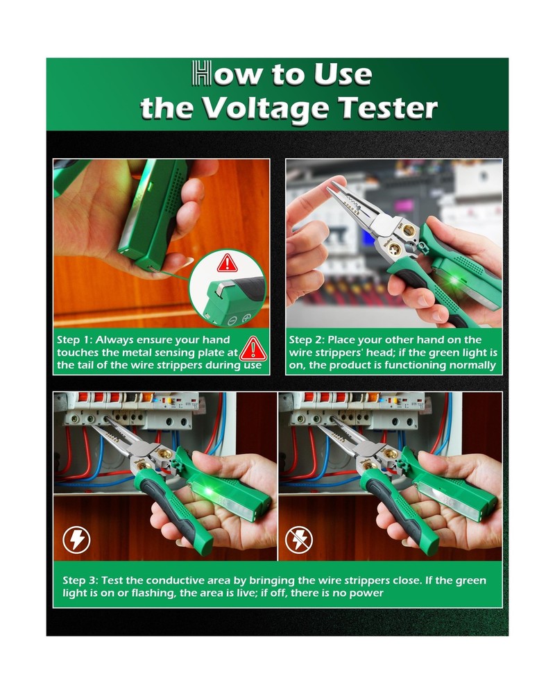 8 In 1 Wire Stripper, Wire Stripping Tool with Voltage Tester, Cable Cutters ...