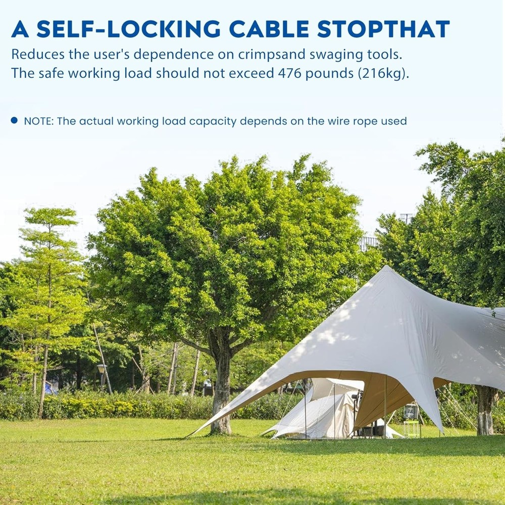 M3 Reusable Stainless Steel Cable Clips - Perfect for Outdoor Projects, 10 Pack