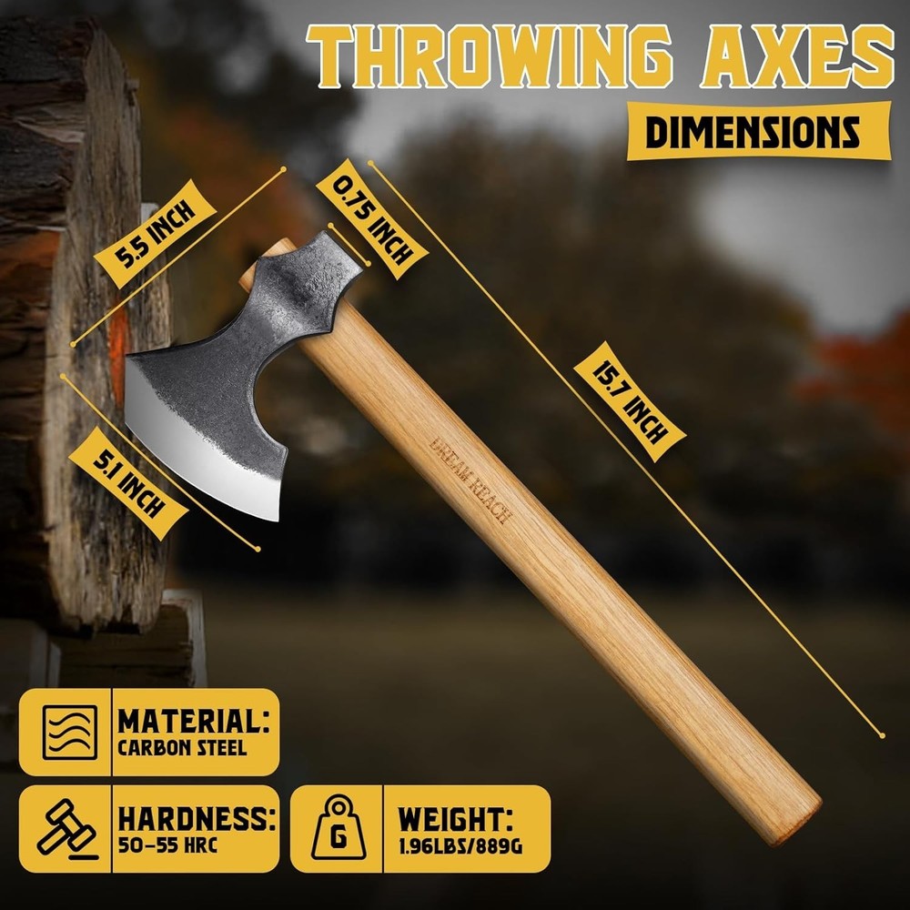 16-Inch Hand-Forged Throwing Tomahawk Set for Competitive Axe Throwing