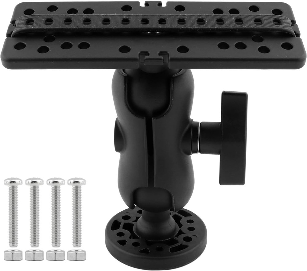 Fish Finder Mount Base, Universal 360 Rotation, Black