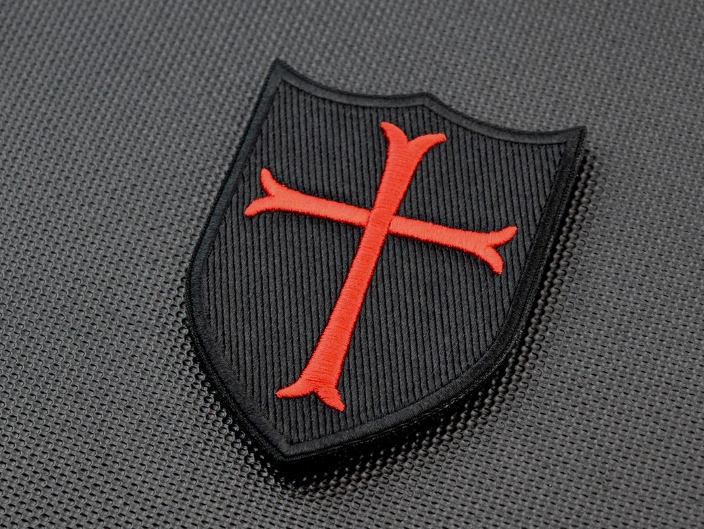 Premium Embroidered Crusader Cross Shield Navy SEAL DEVGRU Morale Patch