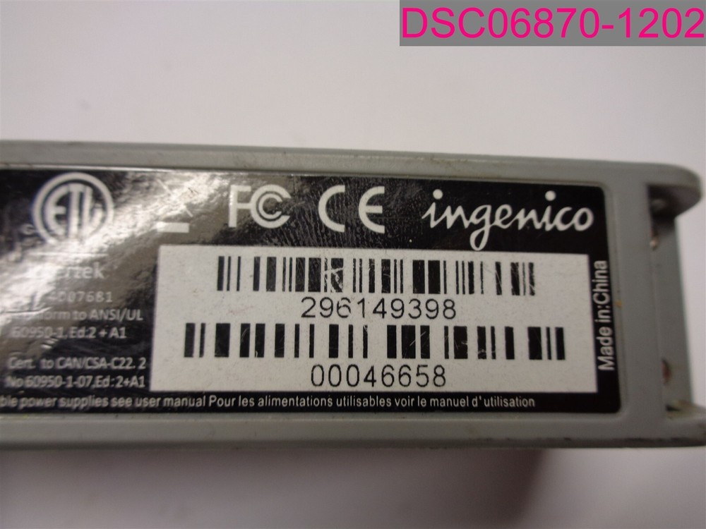 Ingenico COMBOX 296149398 8V-12V-3A/2.5A w/ Terminal & Ether Cables