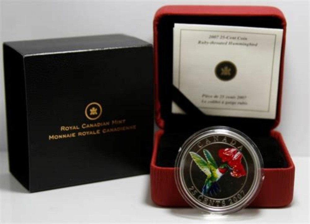 2007 25-Cent Canada Ruby-Throated Hummingbird Coin