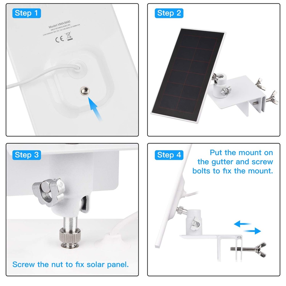 2Pack Gutter Mount Compatible with Arlo Essential arlo gutter mount, White