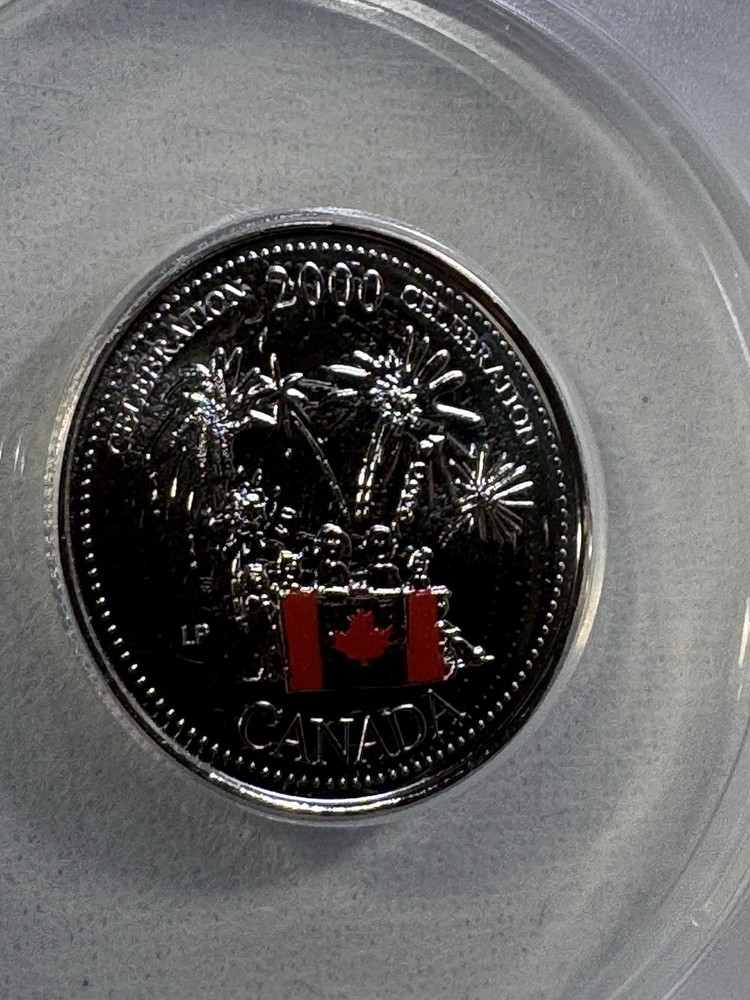 2000 Canada 25 Cents Commemorative Colorized Celebration Graded MS 68 by ANACS