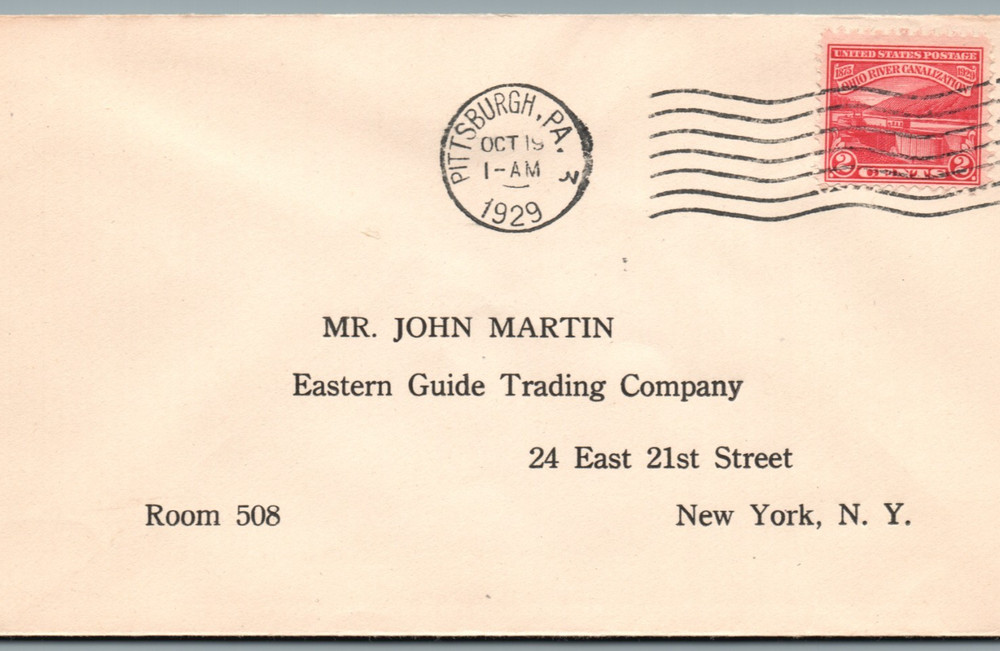 First Day Issue 1929-OHIO RIVER CANALIZATION 2cents  Eastern Guide Trading-pB405