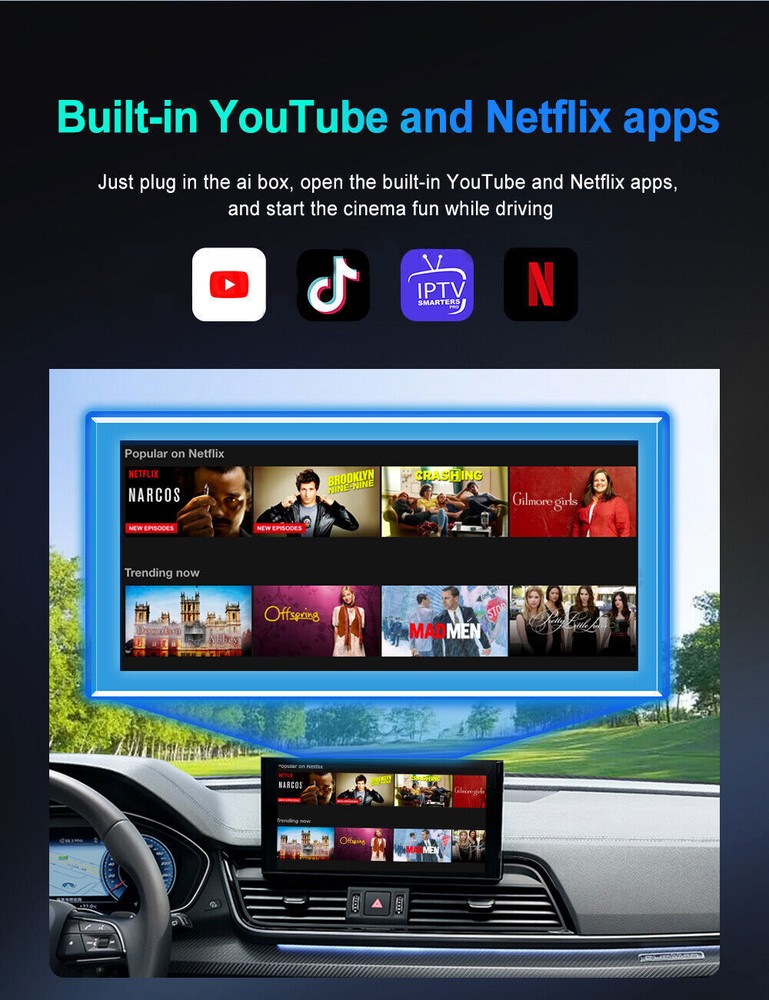 Android CarPlay Ai Box Wireless CarPlay Android Auto Adapter Youtube Netflix