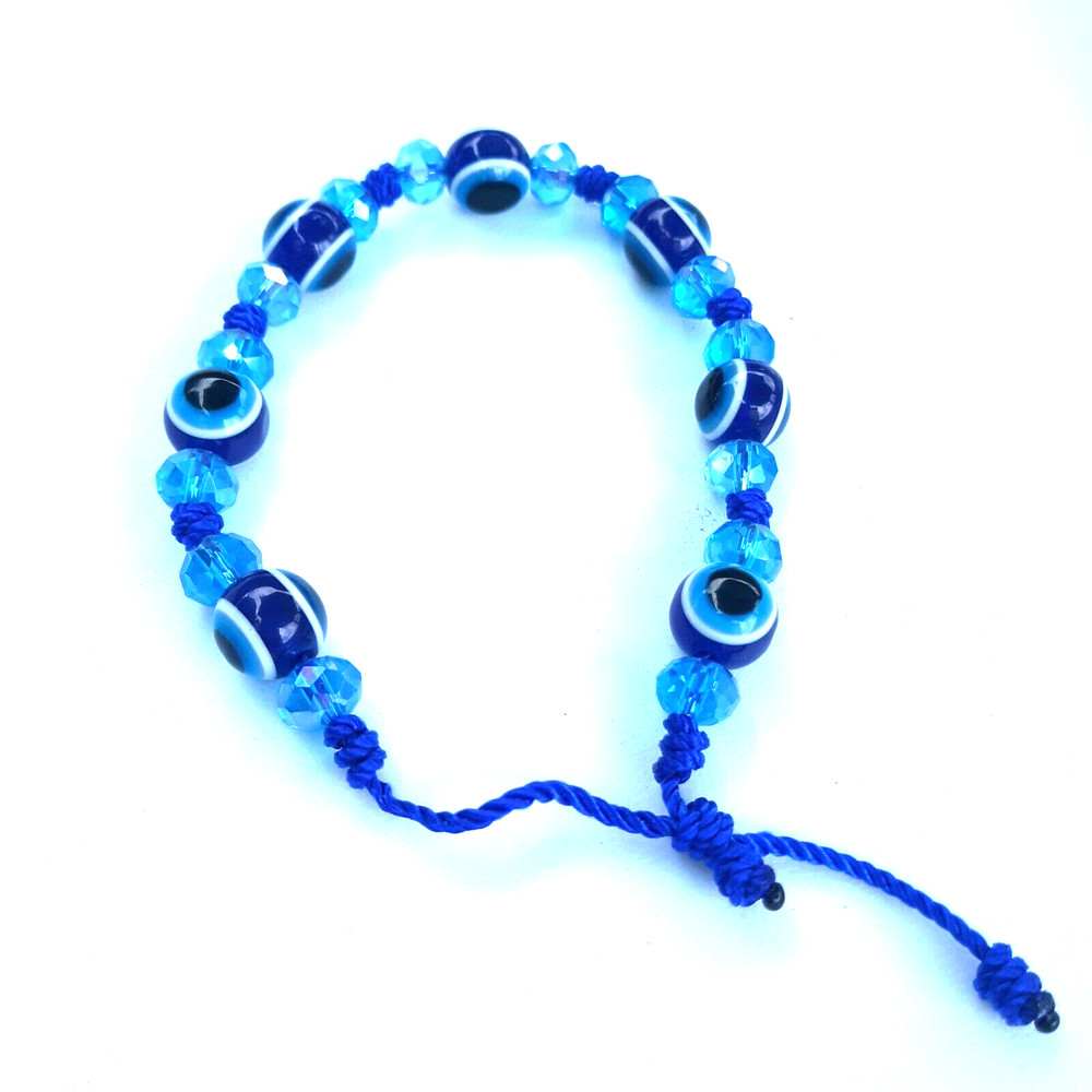 Protection Bracelets 7 Blue evil eye with blue crystal