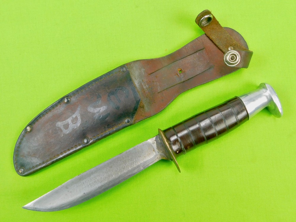 US WW2 Custom Made Handmade Theater Fighting Knife w/ Sheath