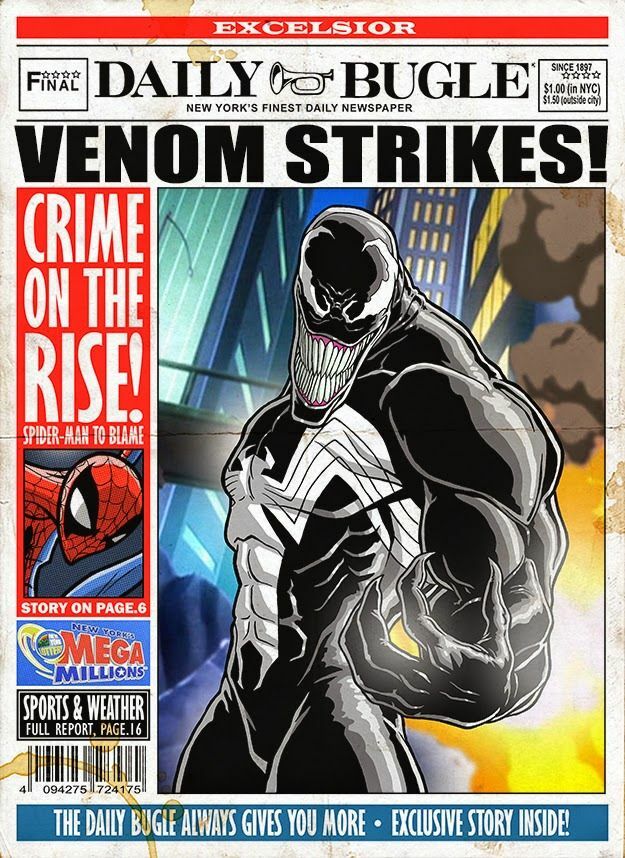 Spiderman Daily Bugle Venom Strikes! Peter Parker Marvel Avenger💥🕷🕸🕷💥