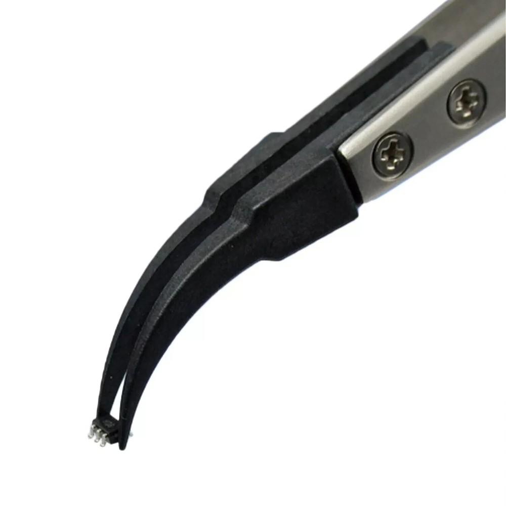 TWEEZERS PPS Plastic TIPS curved nose fine tips ESD safe J type ENGINEER PTZ-43