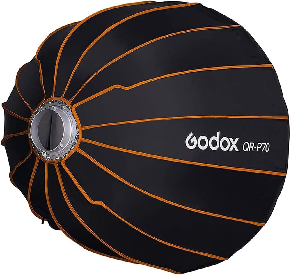 Deep Parabolic Softbox with Fabric Grid for Godox Lights