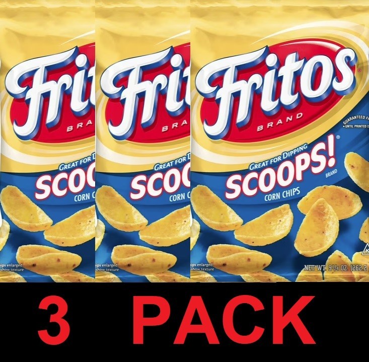 FRITOS SCOOPS Original Corn Chips 9.25 oz Bag - 3 PACK