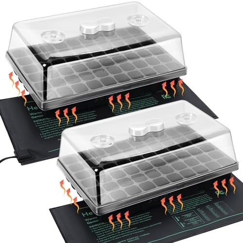 2 Set 60-Cell Seed Starter Kit - Strong Seed Trays with Humidity Domes, 2 SET