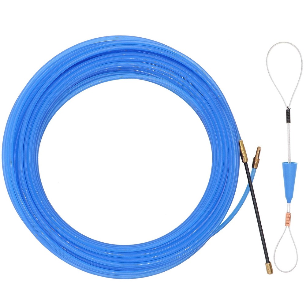 65 Feet Fish Tape Wire Puller Through Wall, Electrical 65 Feet, Blue