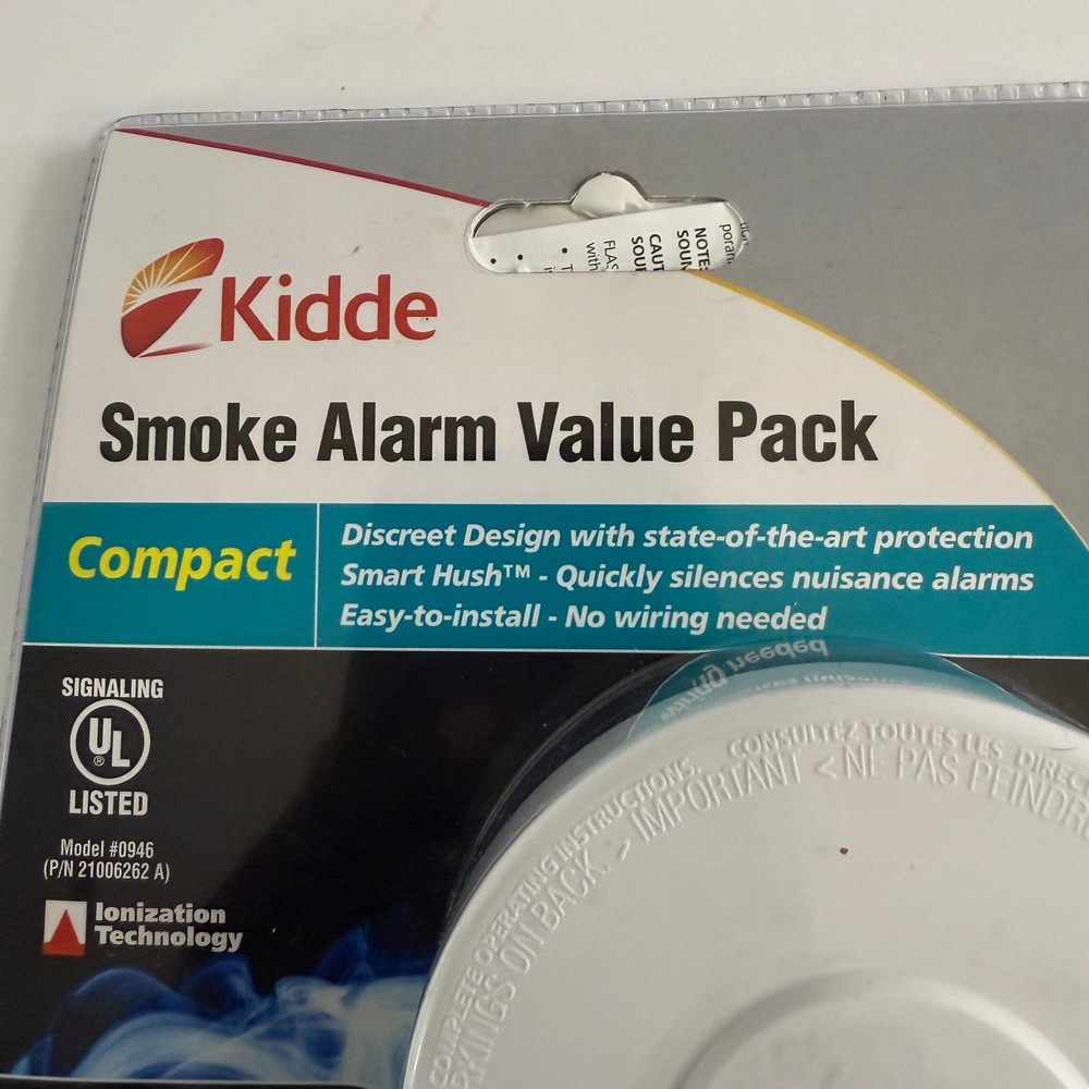 New Kidde Smoke Alarm Value 2 Pack Ionization Technology 85 Decimal Alert Noise
