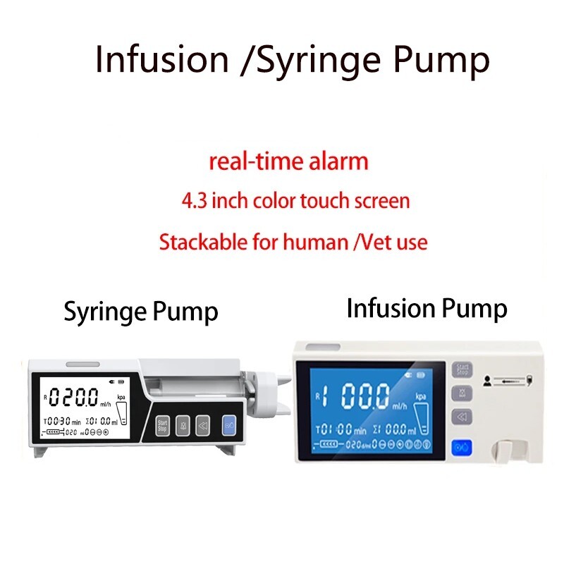 StackableType Syringe Pump Infusion pump LCD real-time Alarm Transfusion Heater