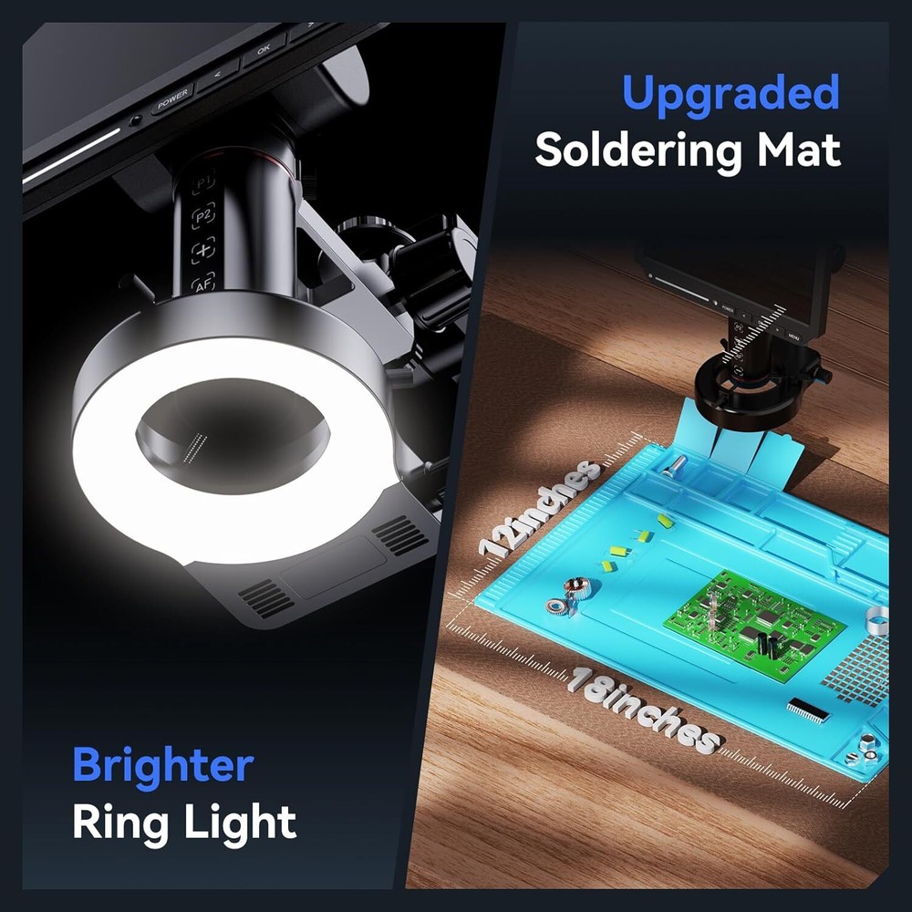 TOMLOV 8" Autofocus Digital Microscope 52MP 4k Soldering Microscope Coin Camera