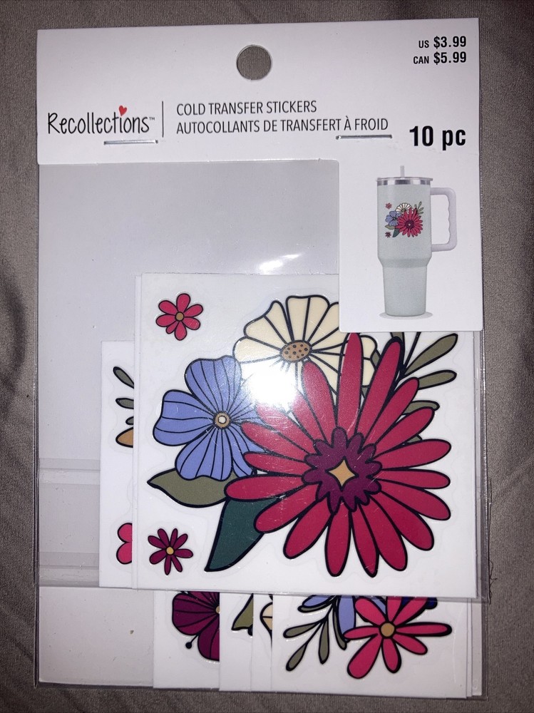 Recollections Bold Florals Cold Transfer Stickers
