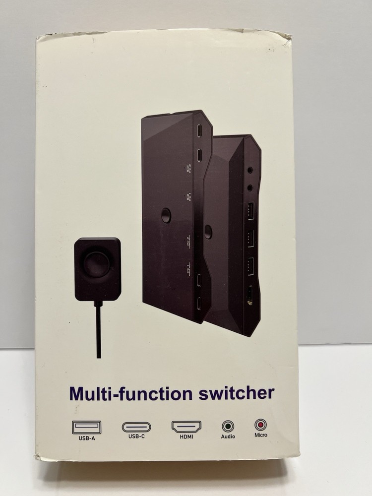 Multi-function Switcher USB-A USB-C HDMI Audio Micro Plug & Play PD One-Key