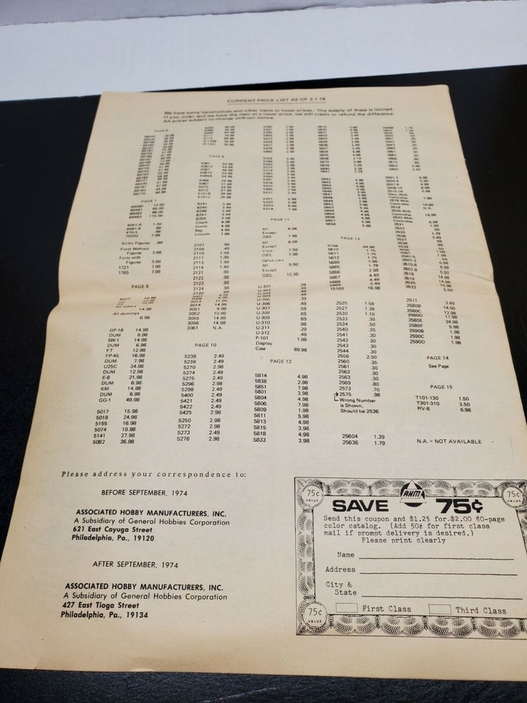 AHM Train Set Instructions & Catalog - 1973 - Vintage