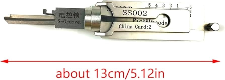 Key Decoder 2-in-1 Locksmith Tool Stainless Steel Portable Lock Pick 1pc