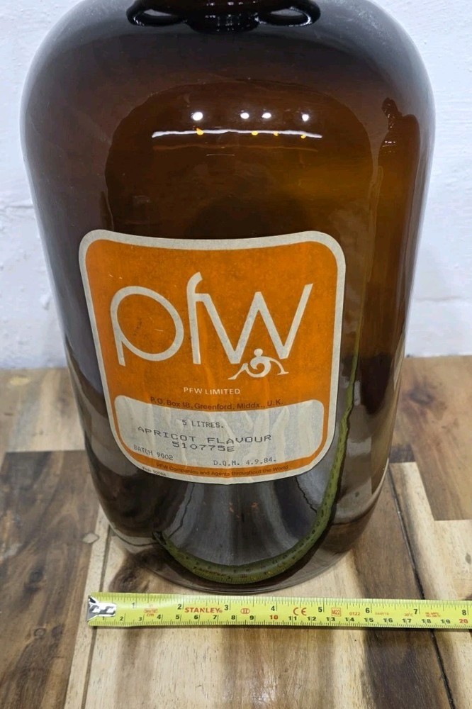 Large Brown Glass Bottles x2 1984