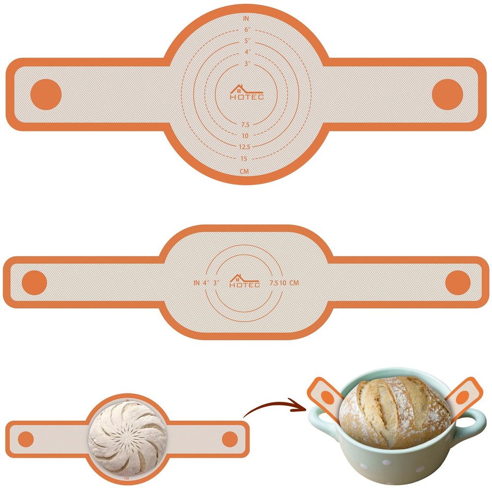 Silicone Bread Sling for Dutch Oven - 2 Pack Non-Stick Baking Mat with Long H...