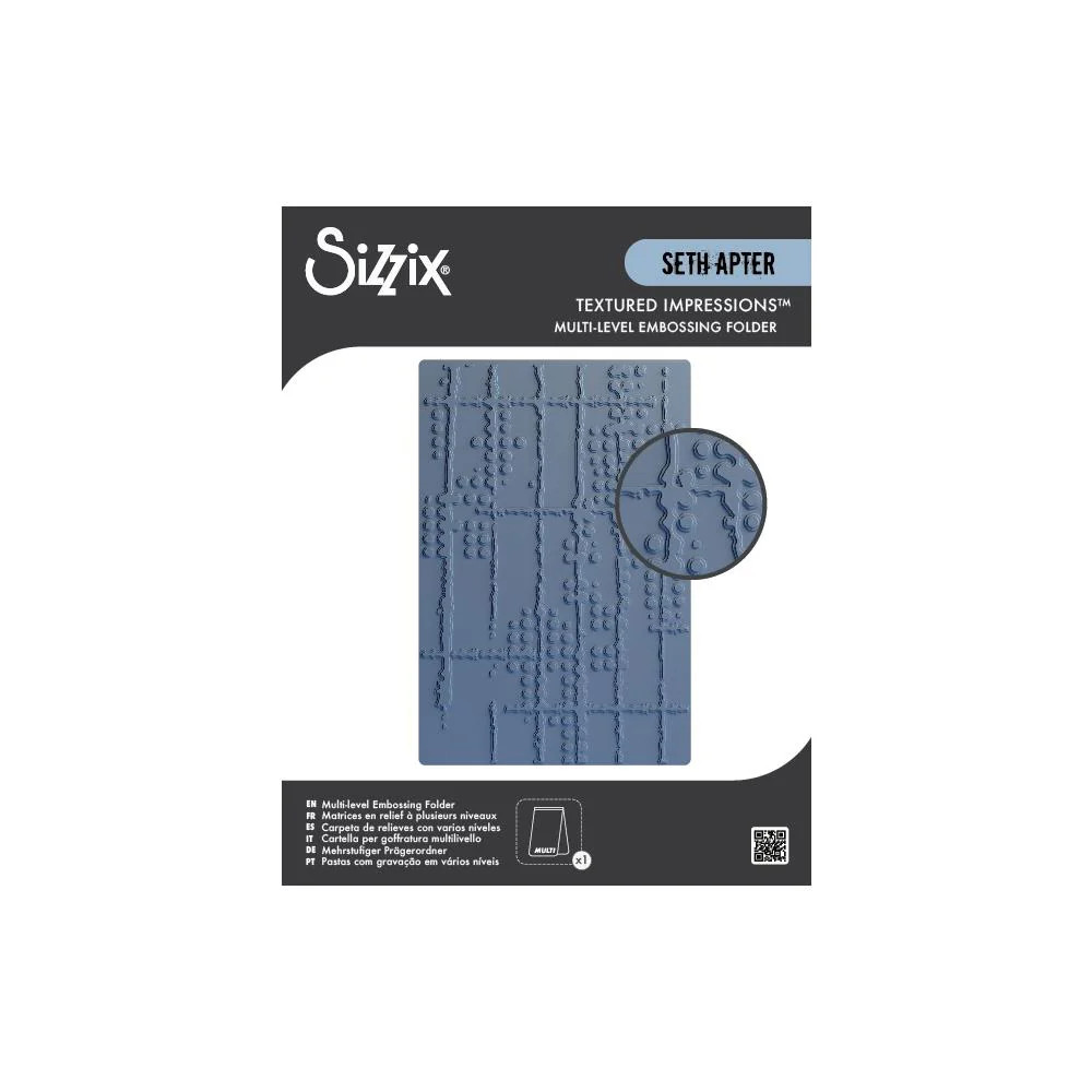 Sizzix Multi-Level Embossing Folder - Dot Matrix, 666904 by Seth Apter
