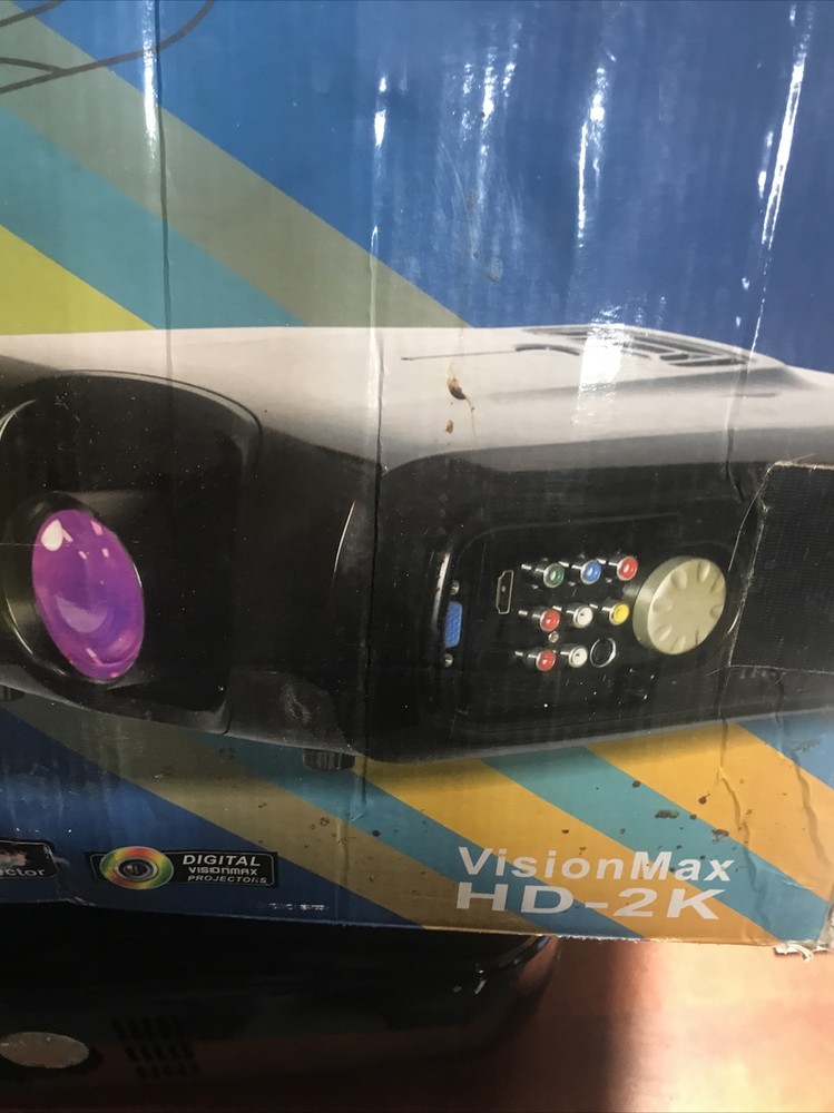 Used Tested Vision Max HD-2K LCD Projector 1920x1080 HDMI 3S Optimized Engine