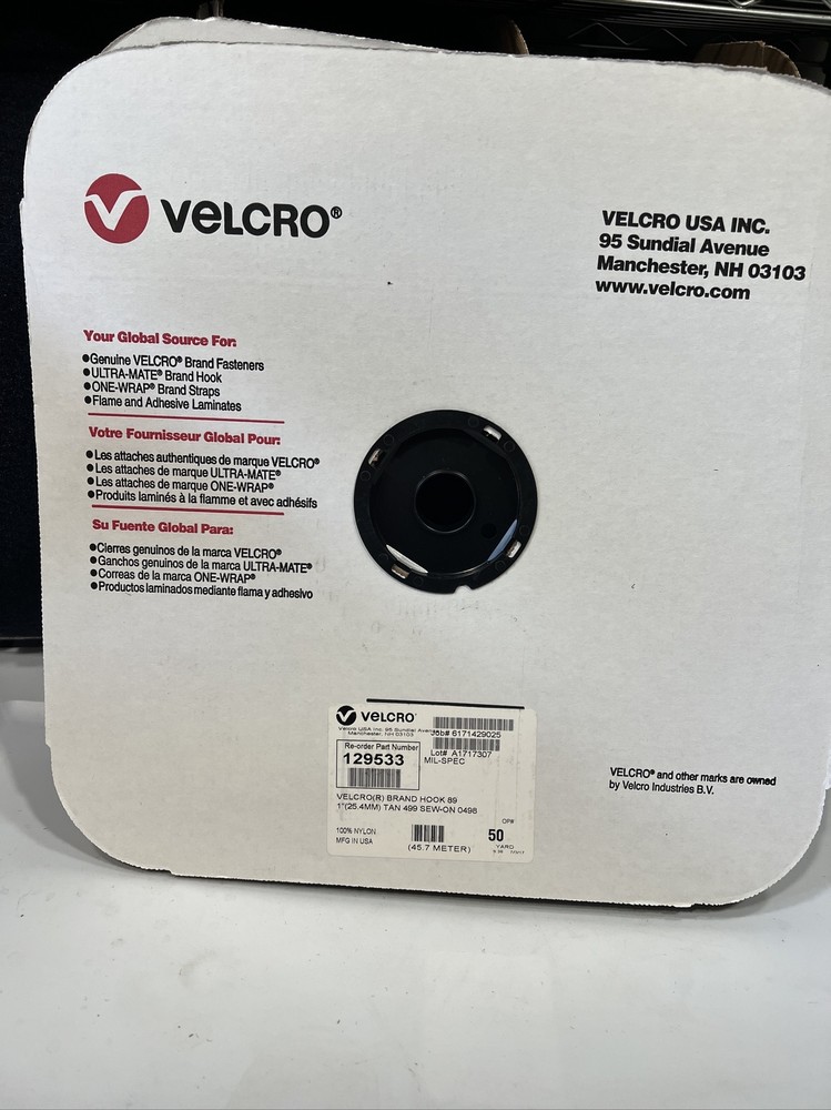 Velcro Brand 1” Tan Hook See On