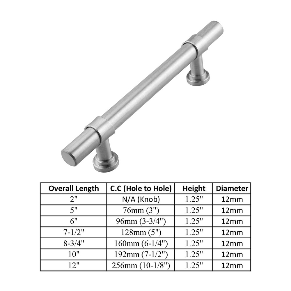 Brushed Nickel Kitchen Cabinet Handles Bathroom Knobs Bar Pulls Stainless Steel