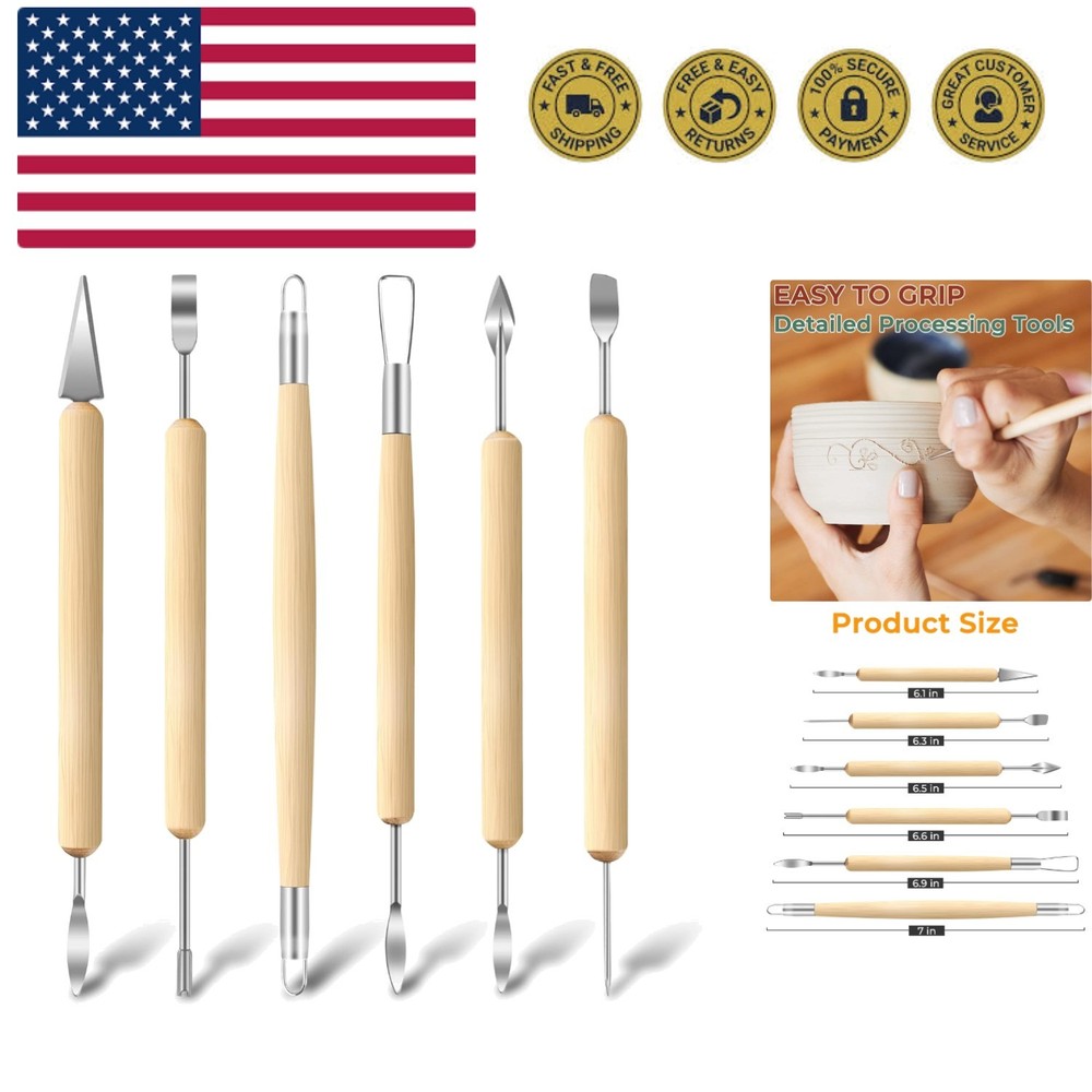 6 Pack Clay Tools Kit, Pottery Tools & Sculpting Tools, Polymer Modeling Clay...